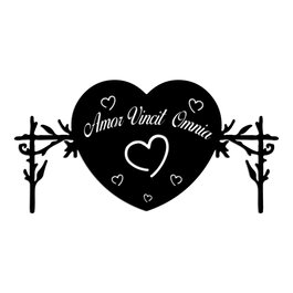 Wallity Omnia Vincit Amor 2 Escultura de Pared Negra